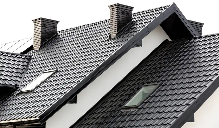Roof of a new home